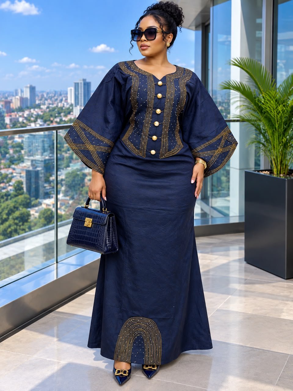 Embellished African Kaftan Dress