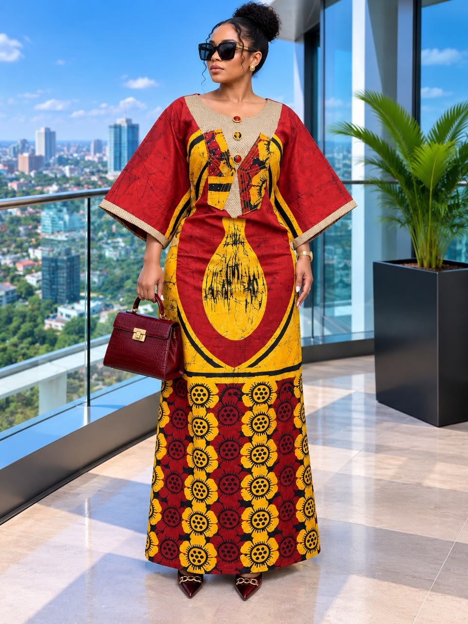 African Print Kaftan Dress