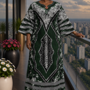 Geometric Print Kaftan Dress