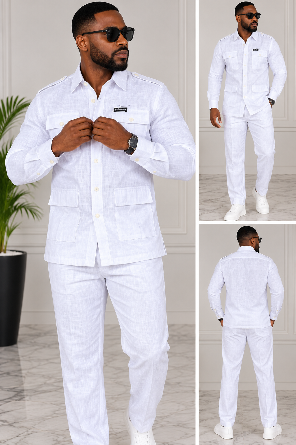 Men’s Linen Utility Two-Piece Set