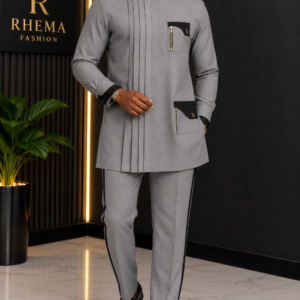 Men’s Premium Pleated Detail Two-Piece Set