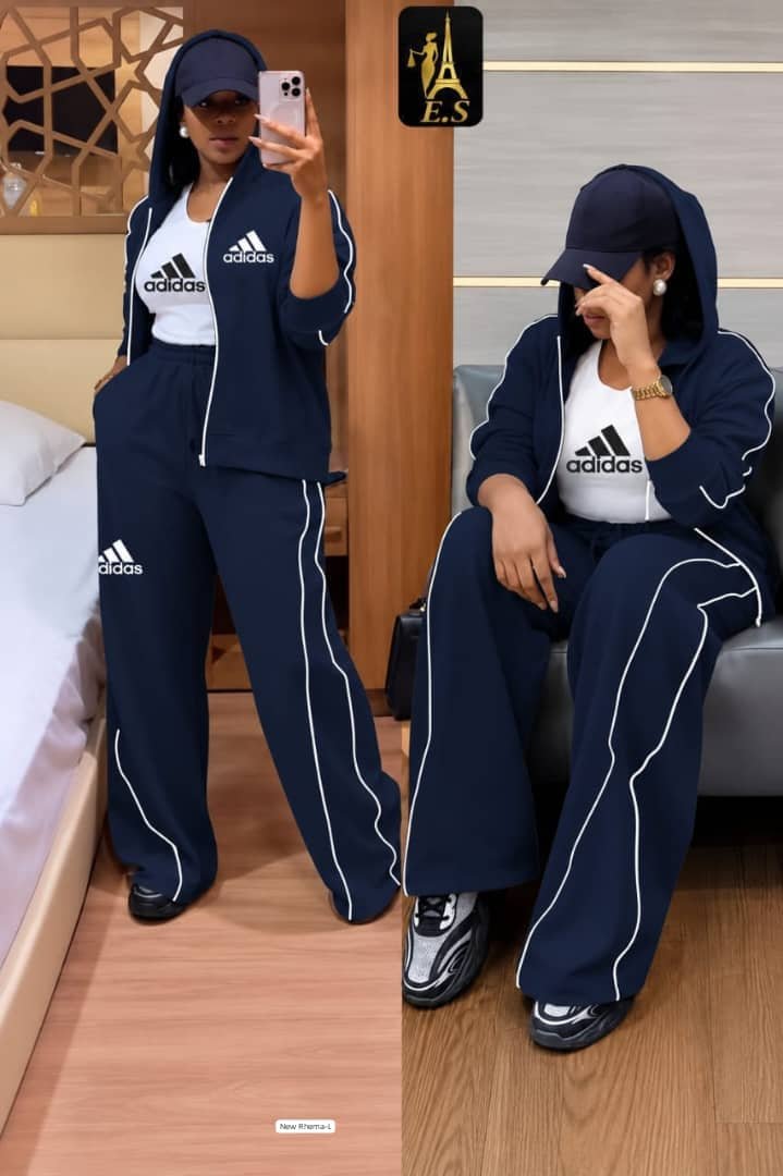Adidas-Inspired 3-Piece Tracksuit Set