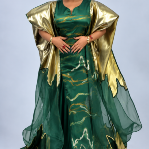 Emerald Gold Flowing Kaftan