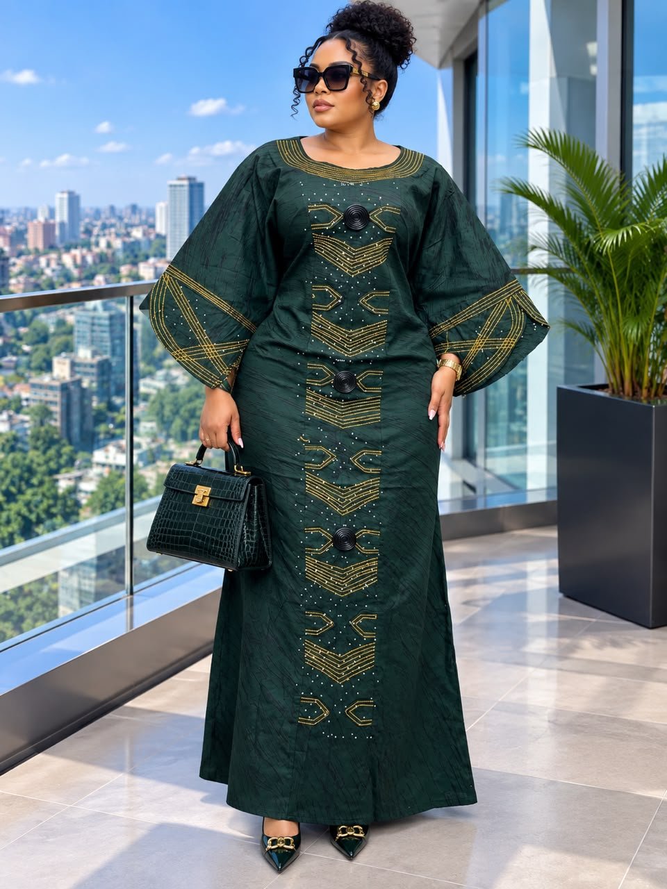 Elegant Embroidered Kaftan Dress