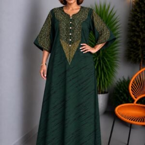 Elegant Embroidered Maxi Kaftan