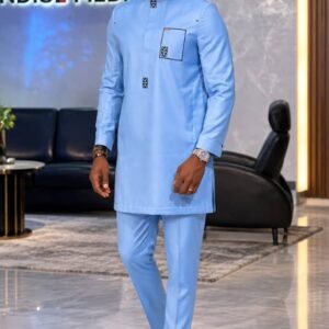 Men’s Premium Embroidered Two-Piece Traditional Set