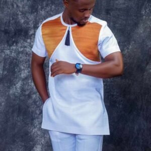 Men’s Custom-Made Contrast Panel 2-Piece Set
