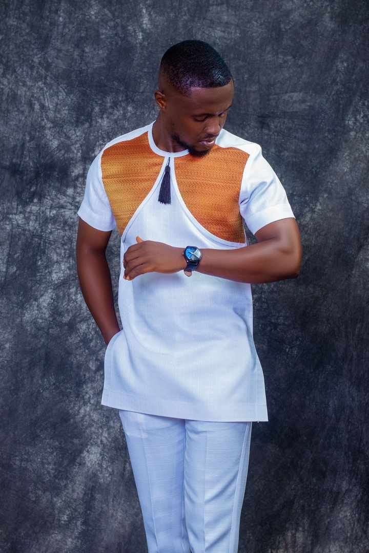Men’s Custom-Made Contrast Panel 2-Piece Set