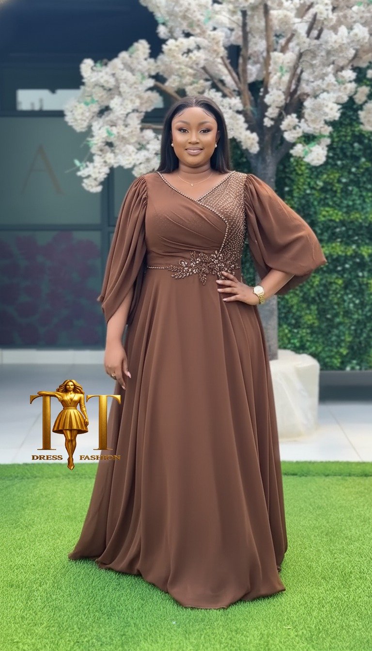 Graceful Cocoa Wrap Dress
