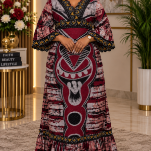 Elegant African Print Maxi Dress