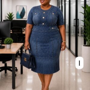 Elegant Button Detail Knit Dress