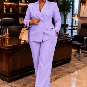 Custom-Made Lavender Double-Breasted Women’s Suit