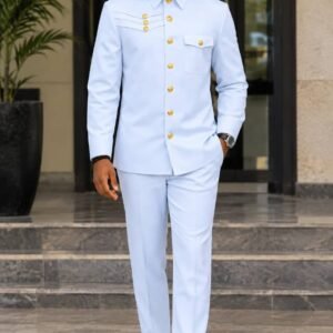 Men’s Executive Gold-Button Formal Suit Set