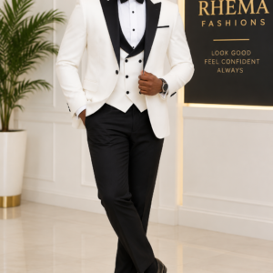 Elegant Contrast Three-Piece Suit