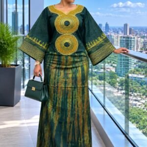 Elegant African Print Flare Dress