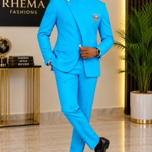 Royal Crest Mandarin Collar Suit