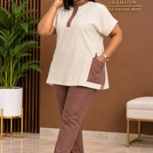 Elegant Contrast Two-Piece Set