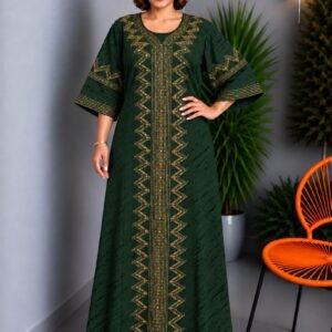 Kaftan Dress with Zigzag Embellishment