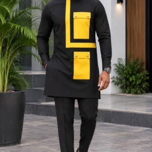Men’s Black & Gold Statement Two-Piece Set