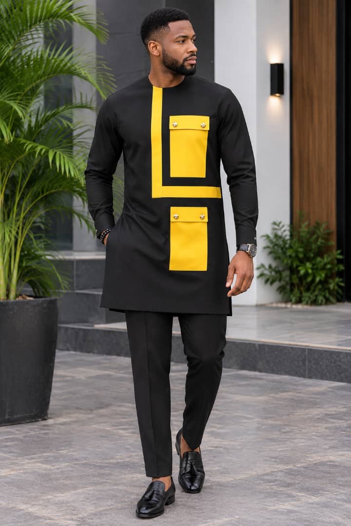 Men’s Black & Gold Statement Two-Piece Set