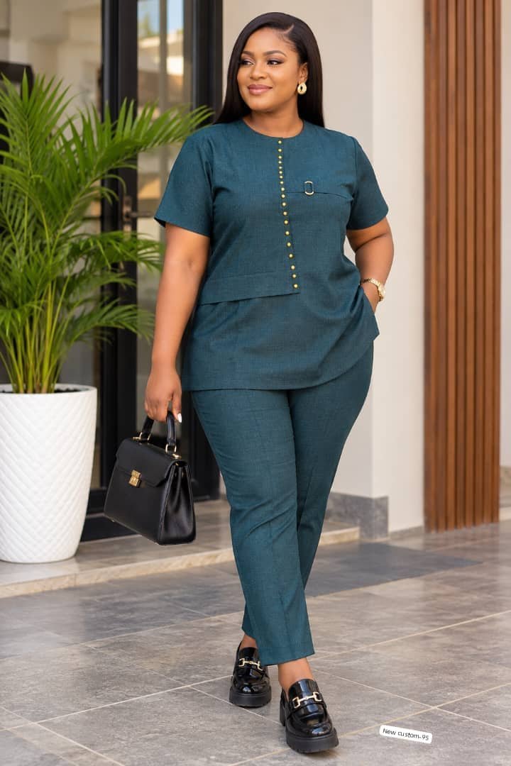 Custom-Made Elegant Button-Front Trousers Set