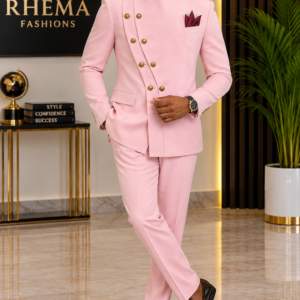 Regal Double-Button Mandarin Suit